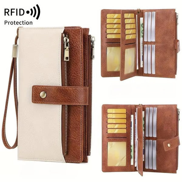 🔥Limited-time offer-Women's Retro Style RFID Blocking Tri-fold Wallet