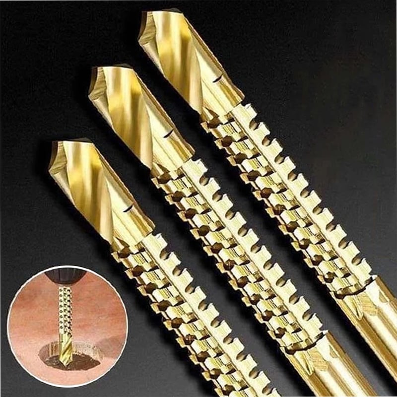 🔥HOT SALE🔥Titanium Coated High Speed Steel Serration Bits (Pack of 6)