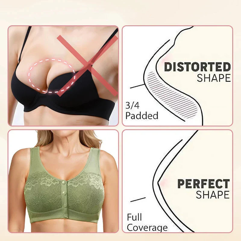 ⏳Limited-time 50% off⏰Comfortable Wireless Shaping Front-Fasten Bra👙