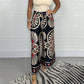 🔥Hot Sale 50% OFF✨Women’s Stylish Printed Satin Wide-Leg Pants