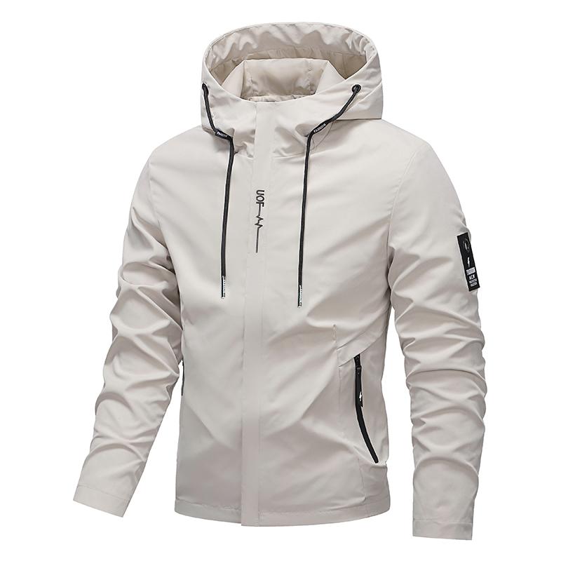🎁New arrival 50% OFF💥Men's Solid Color Waterproof Windproof Drawstring Zip-up Hoodie Jacket