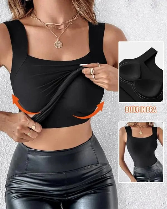 🏆Last Day Special Price $17.99!!💐Women's U Neck Tank Tops with Built-In Bra