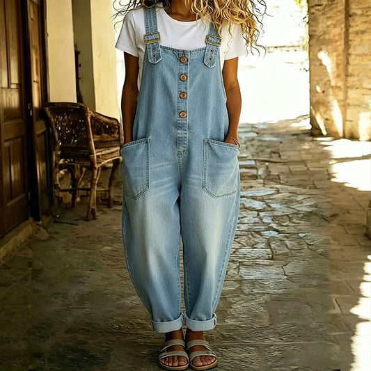 🔥Limited-time offer-Women's Casual Baggy Denim Overalls with Pockets