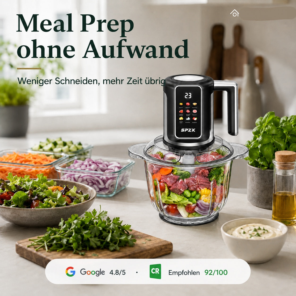 🔪USB-Kabelloser Küchenzerkleinerer für Fleisch, Saucen und mehr – Schnell, hygienisch und einfach! 🍖🥦