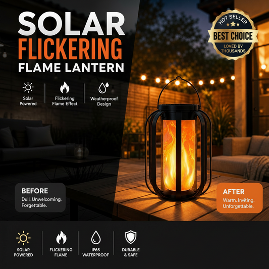 🔥🏮Must-have item for warm ambient vibes！✨️Solar Flickering Flame Lantern