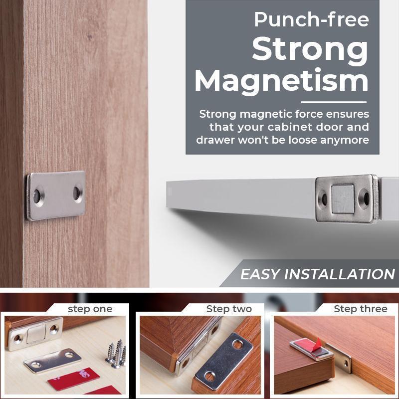 Strong Magnetic Punch-free Ultra-thin Invisible Door Suction