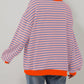 Women's Oversized Striped Long Sleeve Pullover