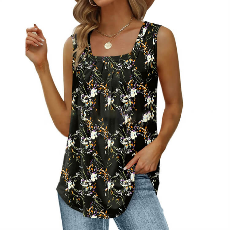 🔥Last Day Special Price £8.99!!🔥2025 Women's Square Neck Sleeveless Vest T-Shirt