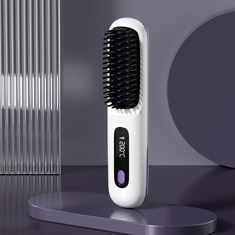 ⏰50K+ SOLD!💁‍♀️Wireless Ceramic Hair Straightening Comb – Fast Heating, Anti-Frizz & Tangle-Free Design ✨
