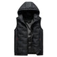 🧥 Men’s Slim-Fit Hooded Waistcoat - Sleeveless Front-Zip Gilet, Cozy