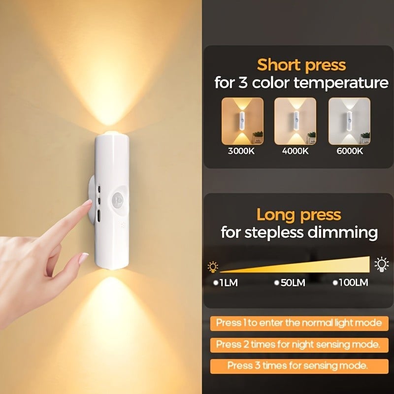 🎁LAST WEEK SPECIAL PRICE ￡5.9!!⏳Rechargeable Smart LED Motion Sensor Ambient Light