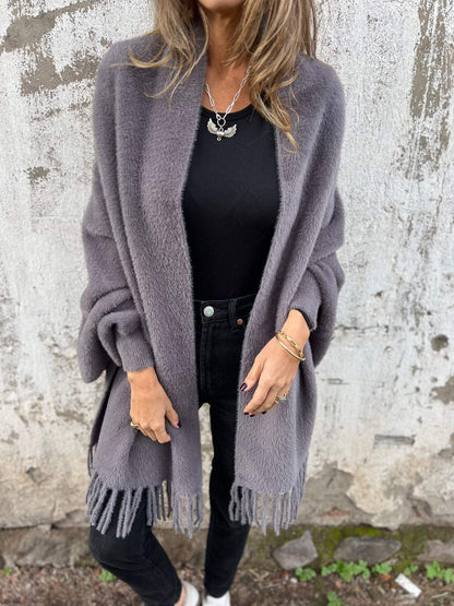 🔥Limited Time 49% Off 🔥Women's Long Sleeve Casual Tassel Shawl Coat