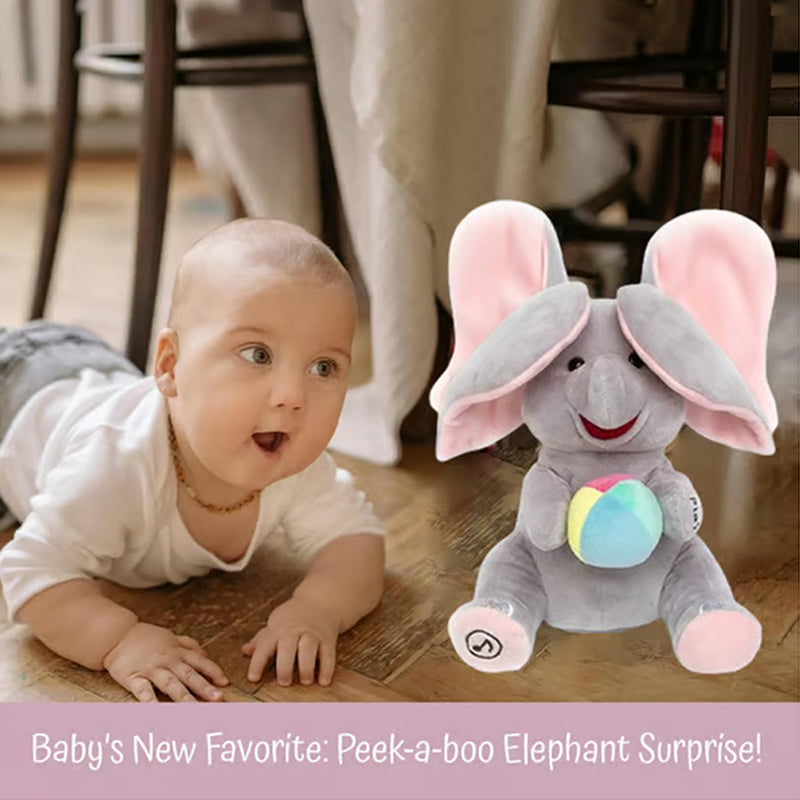 🎁 50% OFF! 🐘 Cute Hide & Seek Elephant Plush Doll - Interactive Play with Soft Material, Perfect Gift for Kids 🧸✨