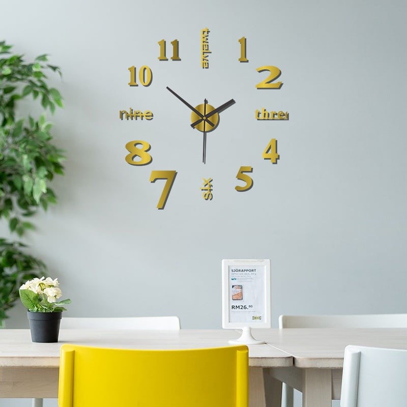 DIY Modern Punch Free Wall Clock