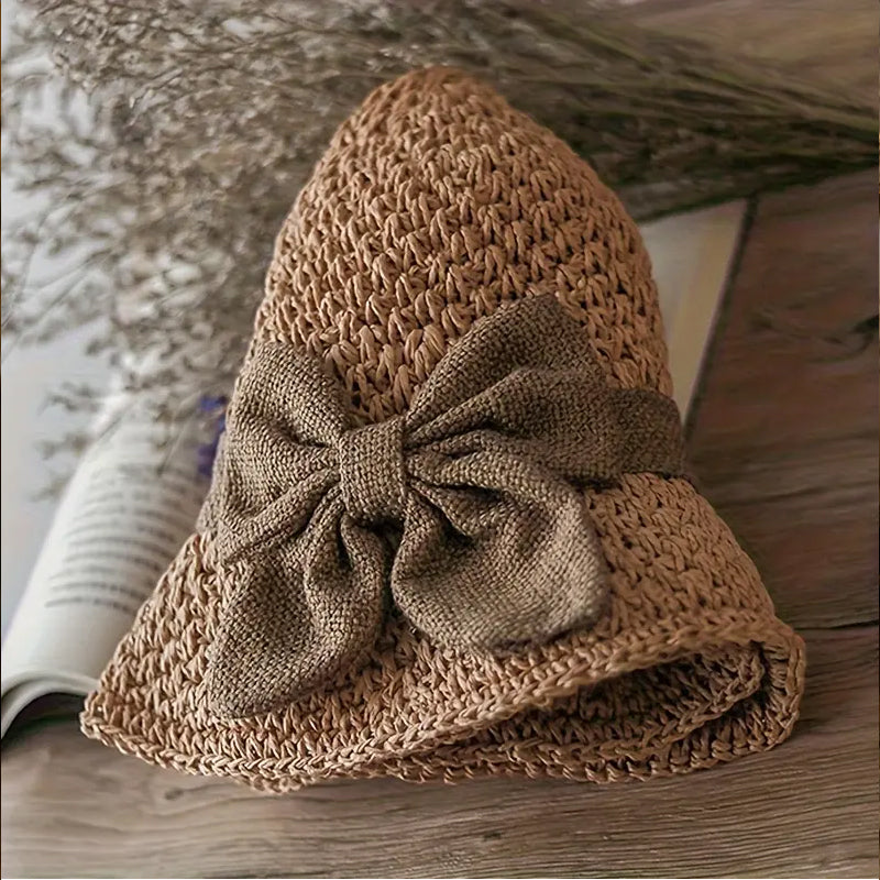 🔥 Hot sale 49% OFF🔥Elegant Woven Straw Sun Hat with Bow