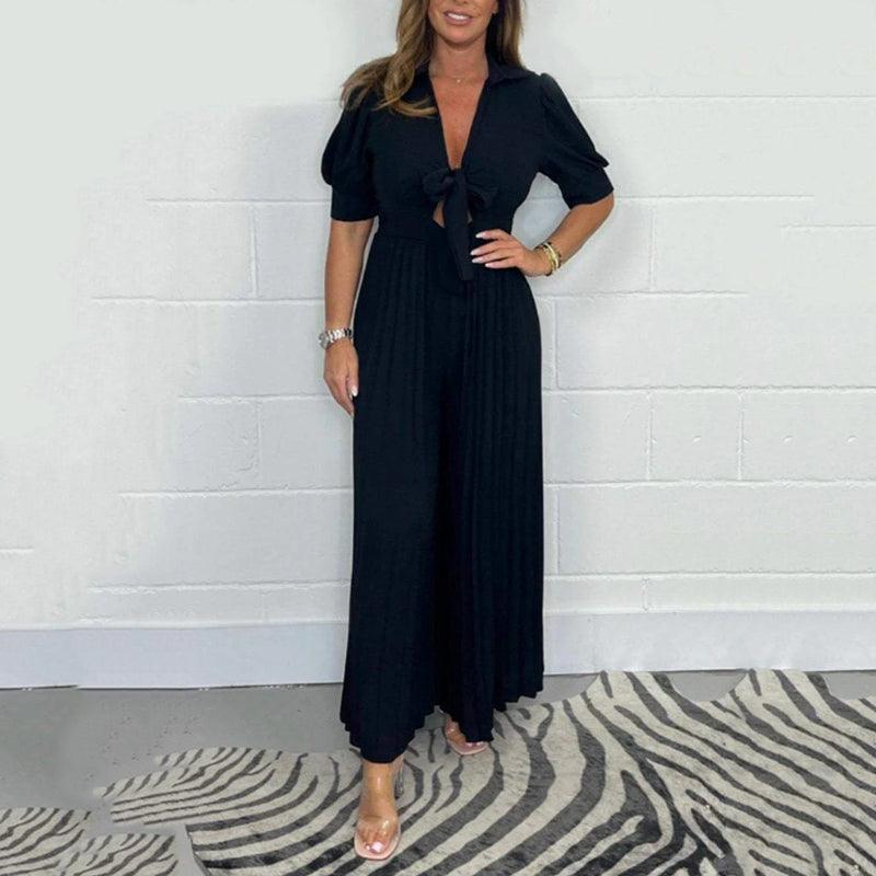 🎉2025 New Products Hot Sale✨Draped pleats x simple solid colours, women's jumpsuit