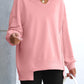 🔥Christmas Sale-Up to 50% Off🔥Womens Oversized Sweatshirt V Neck Long Sleeve Tunic Lightweight Pullover