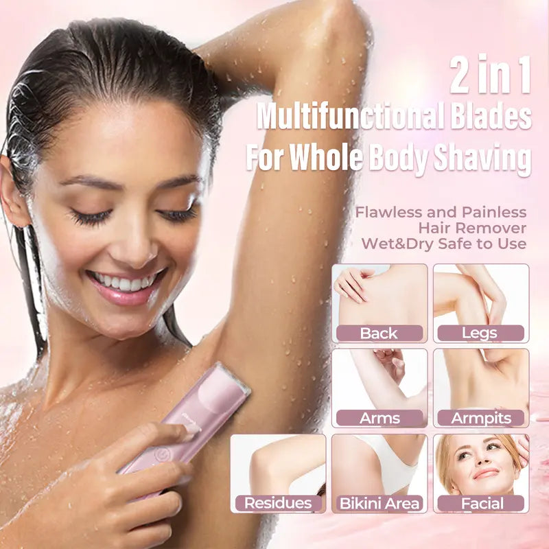 💜50 % OFF !!💜✨【Dual-Head Epilator】IPX7 Waterproof - Hair Removal & Trimming