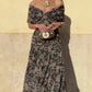 Women's Off-the-shoulder V-neck Printed Dress