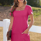 🎉🛍️Summer Specials👗Women's Casual Square Neck Pocket Short Sleeve Dress with Pockets