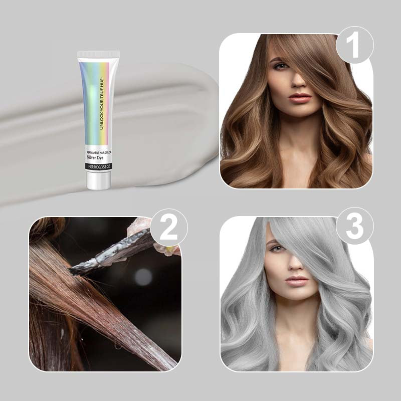 🔥Time-Limited offer🔥2-in-1 Natural Essence Extract Silver Hair Dye