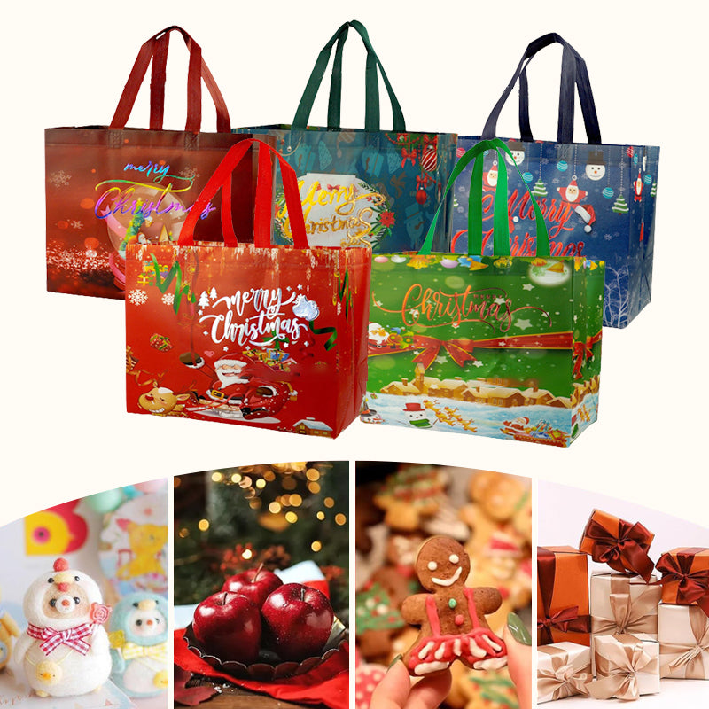 ♻️[Best Gift For Kids] ♻️🎁Halloween & Christmas Non-Woven Candy Tote Bag🎁