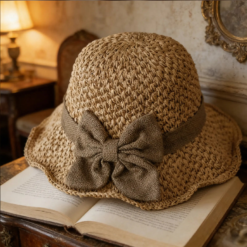 🔥 Hot sale 49% OFF🔥Elegant Woven Straw Sun Hat with Bow