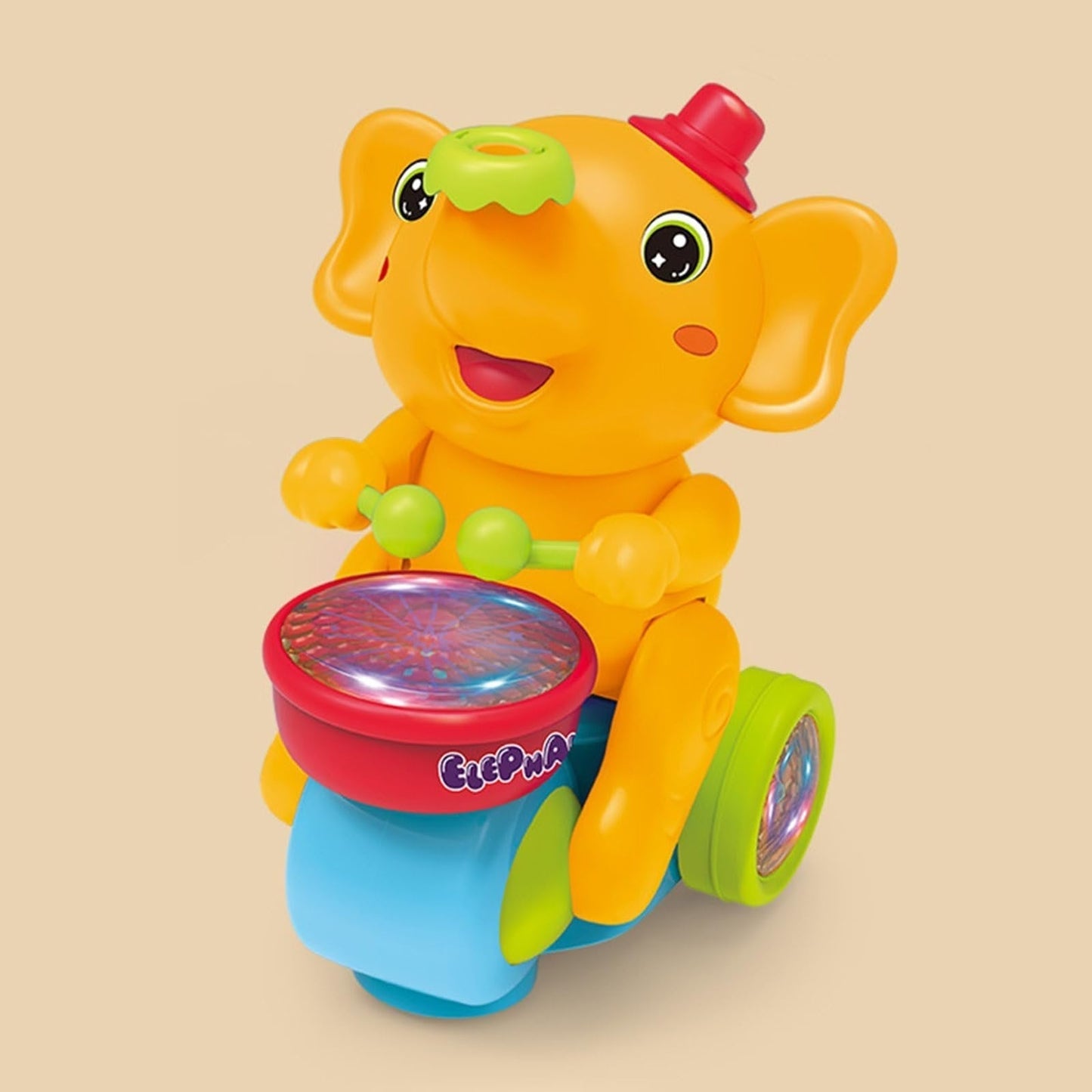 🎁⚽Last Day Hot Sale👦👧Musical Walking Elephant Drummer Toy