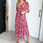 Women's Off-the-shoulder V-neck Printed Dress