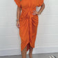 Real silk satin shirt dress