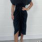 Real silk satin shirt dress