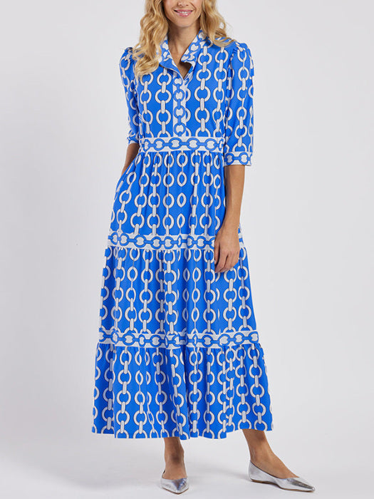 🎉Spring Specials Sale 50% OFF🌸💐Women’s Geometric Print V-Neck Maxi Dress