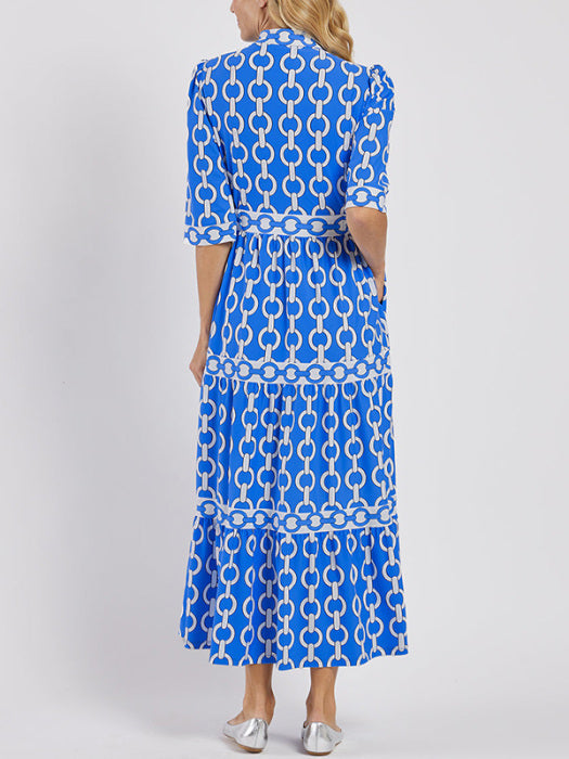 🎉Spring Specials Sale 50% OFF🌸💐Women’s Geometric Print V-Neck Maxi Dress