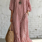 Women's One-Shoulder Striped Maxi Dress