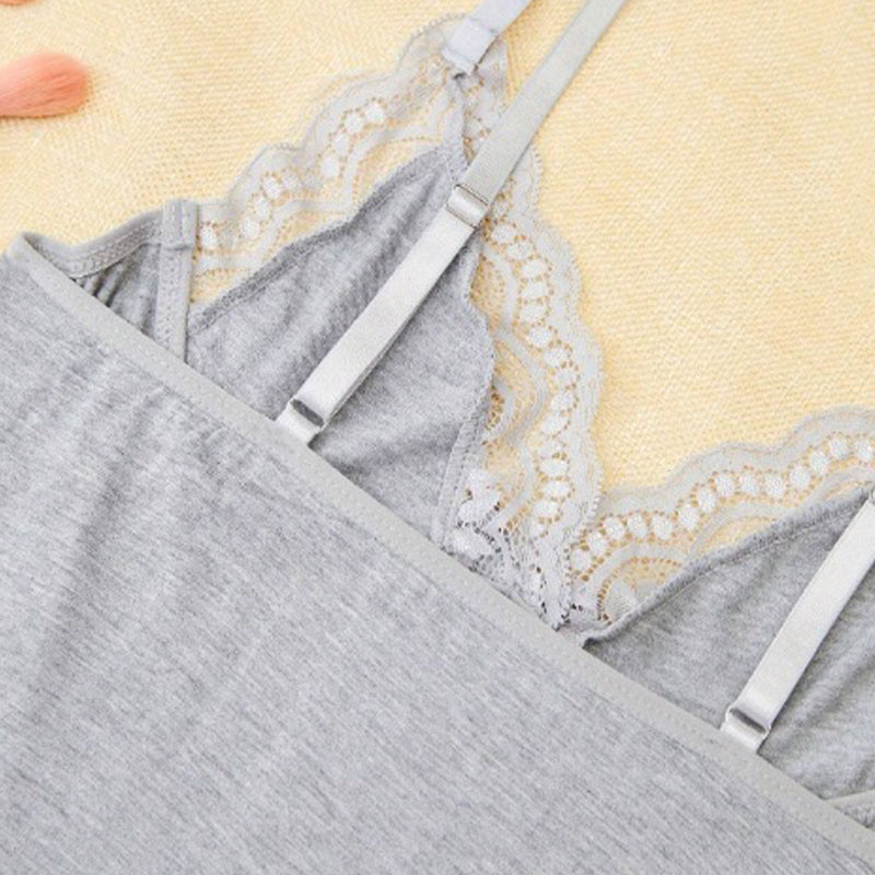 💖 Women's Sexy Lace Trim Slit Bowknot Decor Sleep Dress