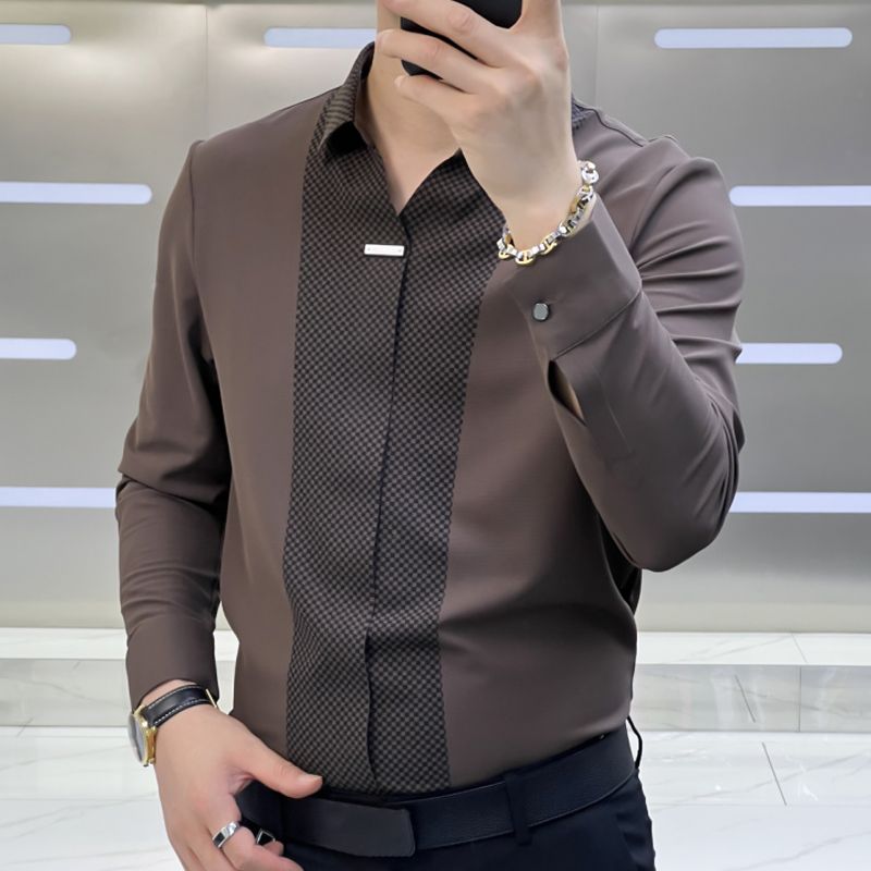 🔥Hot Sale 50% OFF🔥Men’s Business Casual Patchwork Shirt