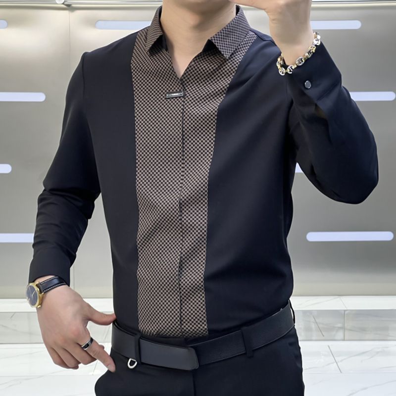 🔥Hot Sale 50% OFF🔥Men’s Business Casual Patchwork Shirt