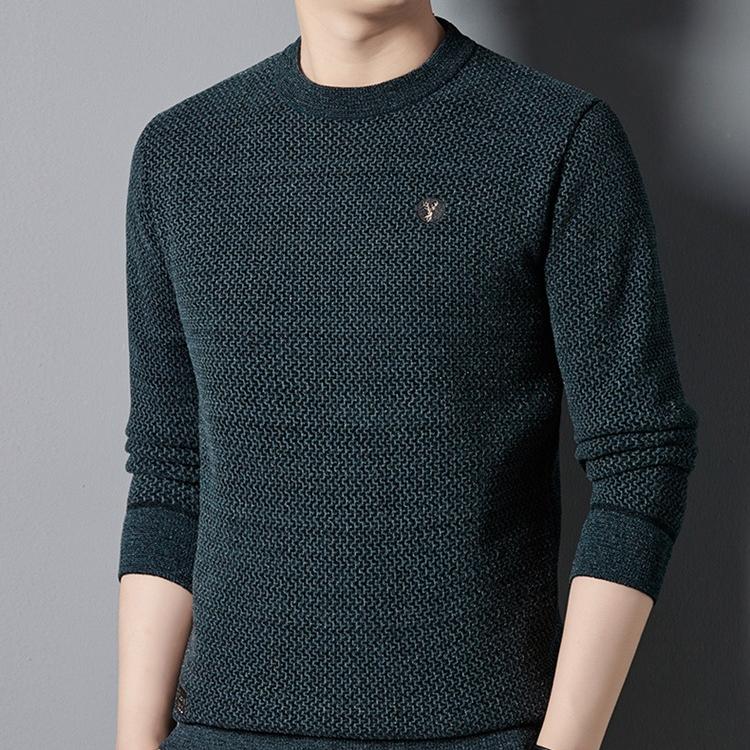 🎉Promotional Benefits 50% OFF 😍2024 Winter Plus Velvet Thickened Round Neck Loose Men's Solid Color All-match Warm Knitted Sweater