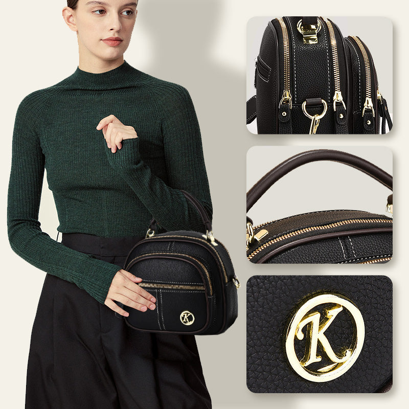 ✨Hot Sale 50% off🎁Classic Multifunctional Compartments Adjustable Wide Shoulder Strap PU Leather Crossbody Bag