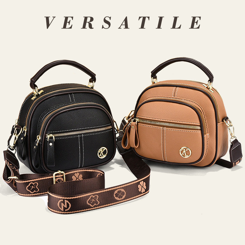 ✨Hot Sale 50% off🎁Classic Multifunctional Compartments Adjustable Wide Shoulder Strap PU Leather Crossbody Bag