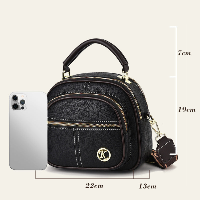 ✨Hot Sale 50% off🎁Classic Multifunctional Compartments Adjustable Wide Shoulder Strap PU Leather Crossbody Bag