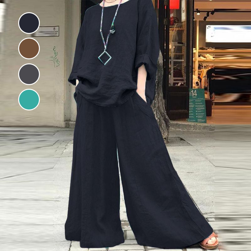🌟Relaxed-fit Cotton And Hemp Suit For Women - All-Day Comfort ✨