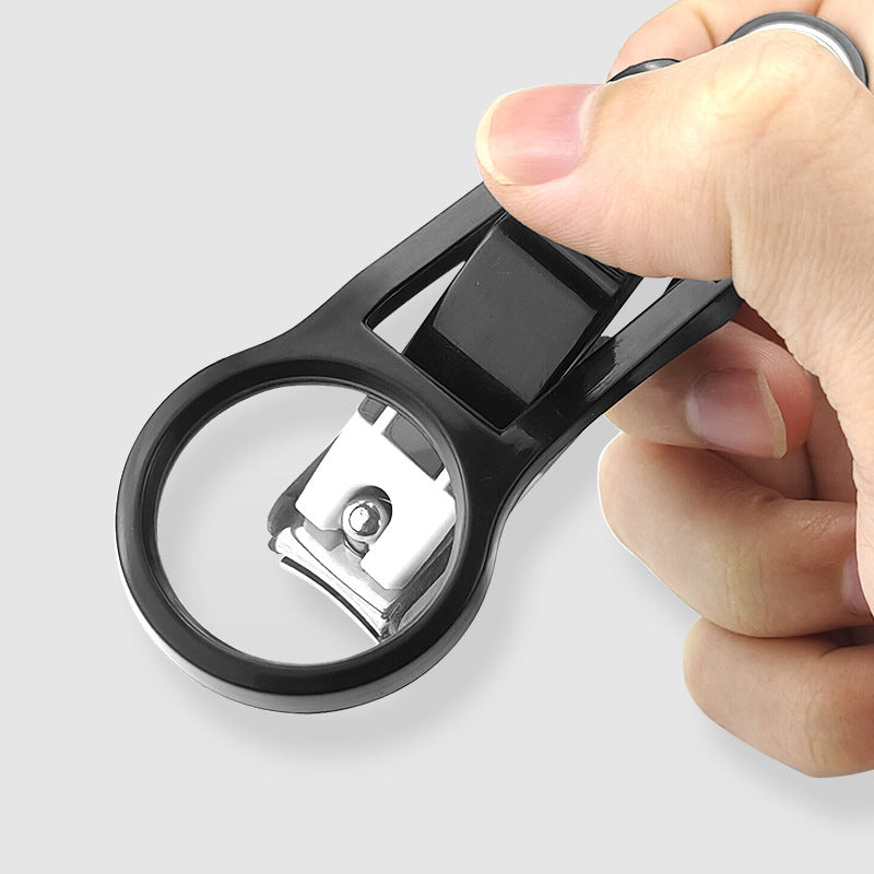 Splash-Proof Nail Clipper with Magnifying Glass