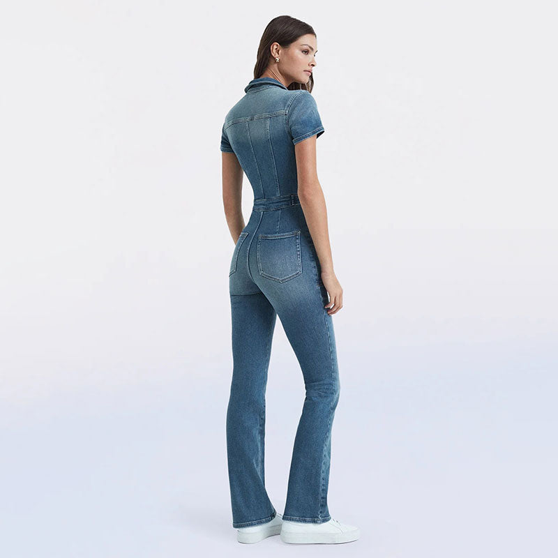 Skinny Bootcut Denim Jumpsuit