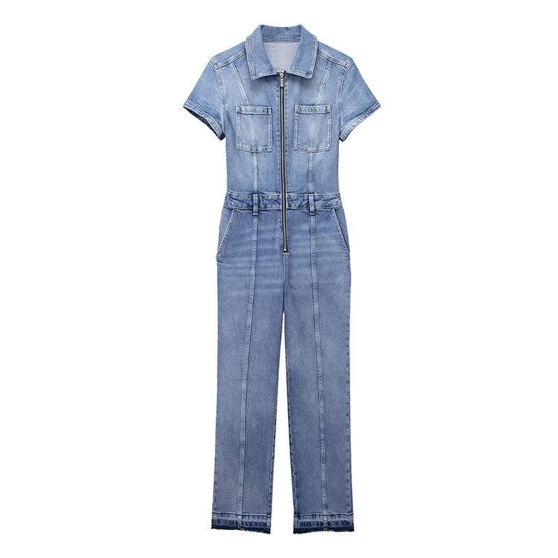 Skinny Bootcut Denim Jumpsuit