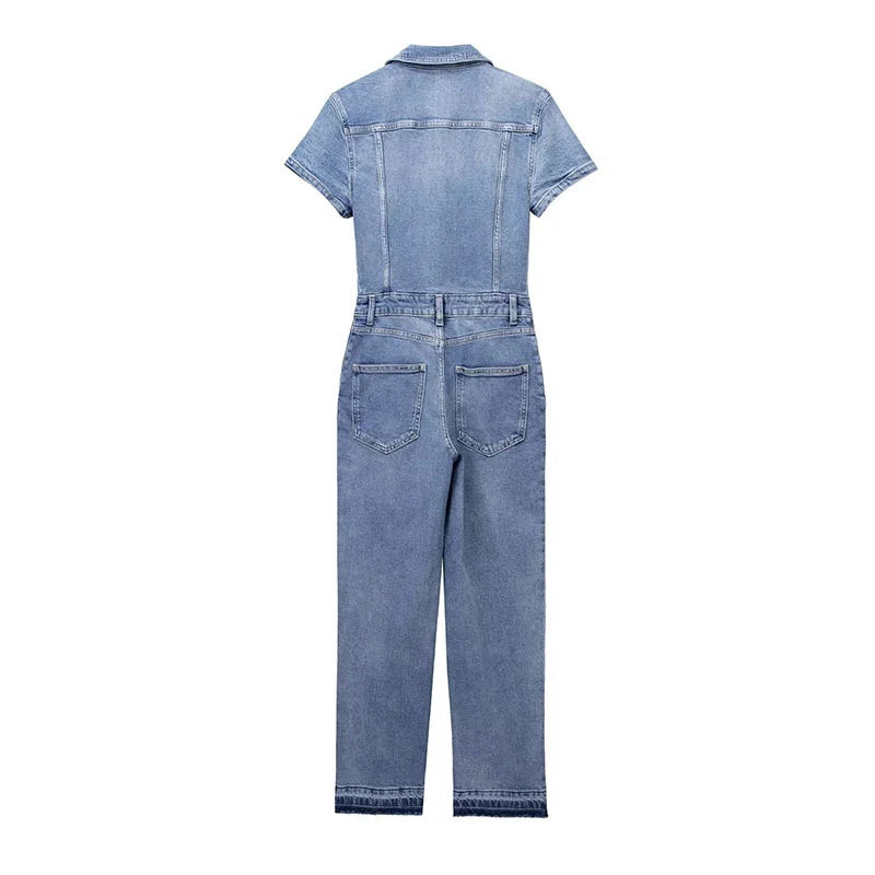 Skinny Bootcut Denim Jumpsuit