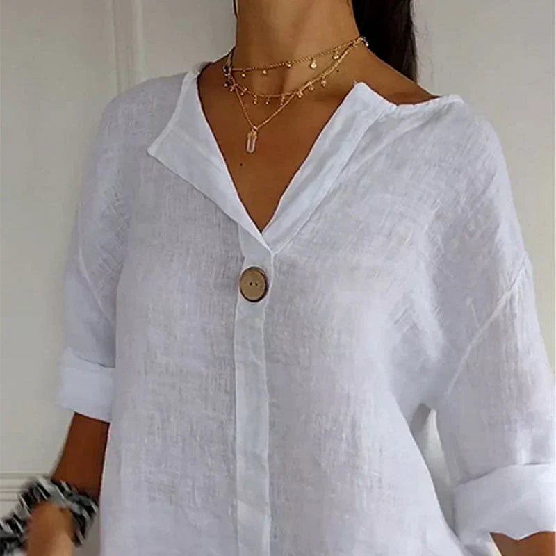 🔥BUY 2 GET 5% OFF💝Women's Linen-Cotton V-Neck Comfortable Top