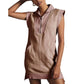 🌸Up to 40% off🔥Women's Sporty Half Zip Pullover Sleeveless Mini Dress