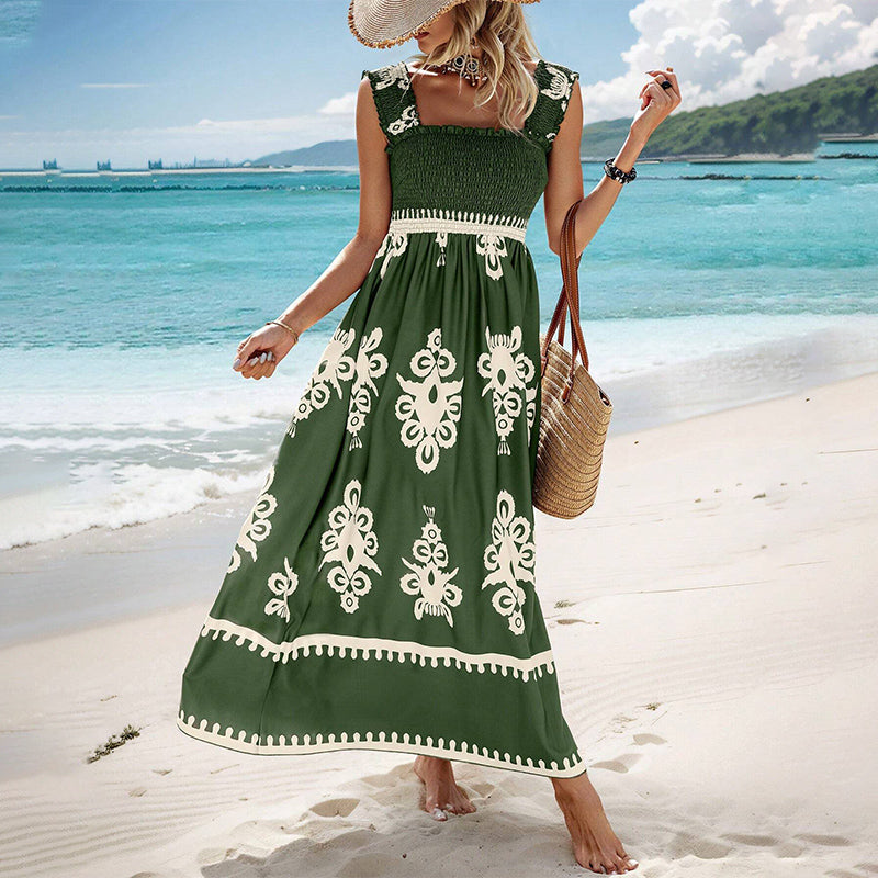 Women’s Summer Print Sleeveless Flowy Long Dress