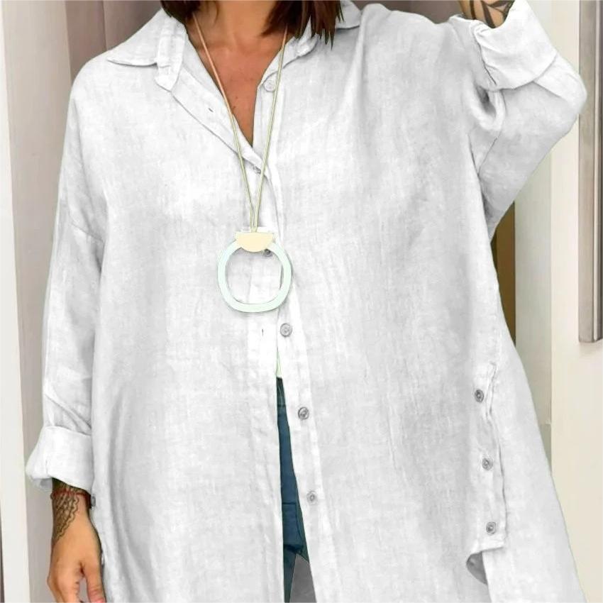 🔥Hot Sale 🔥Women's Casual Solid Color Long Sleeve Button Down Shirt